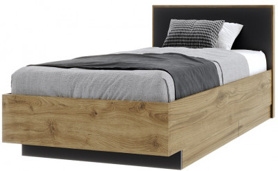 Кровать односпальная 90х200 "Мишель" - Дуб наварра/Антрацит