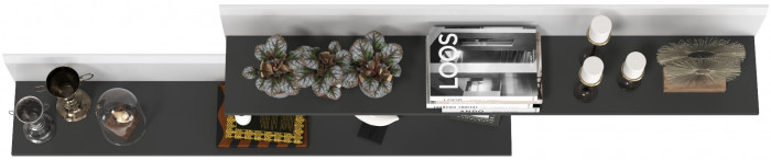 Сидней 16.486 Полка 2 штуки, цвет белый/чёрный, ШхГхВ размер каждой полки в отдельности: 129,9х21,6х24 см.