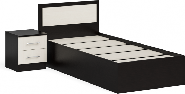 Фиеста Кровать 0900 + тумба, цвет венге/дуб лоредо, ШхГхВ 135х203,5х80 см., сп.м. 900х2000 мм., б/м, основание есть