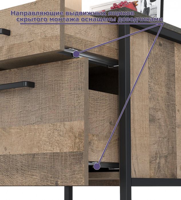 Трувор 13.290 Тумба прикроватная, дуб гранж песочный/интра