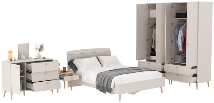 Афина Спальня 37-1400, кашемир серый