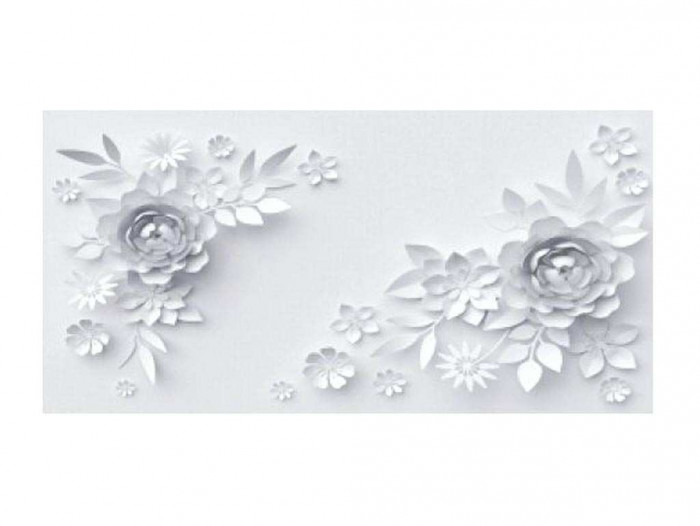 Нью йорк фотопечать стол обеденный раздвижной / цветы на сером/бетон белый/белый