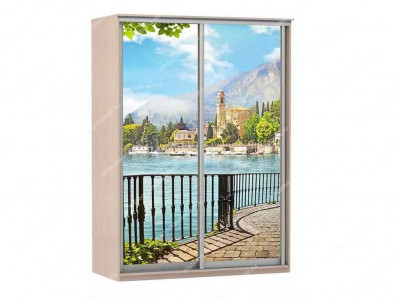 Шкаф купе Модерн 1490х600 2-х дверный 2-х секционный фотопечать №4 ясень