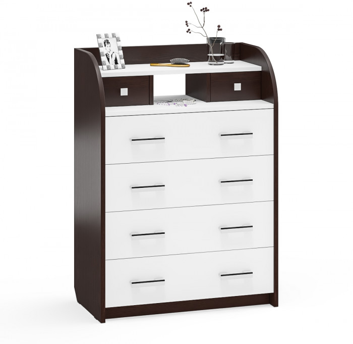 Комод С-МД-К6 (Шесть), венге/белый шагрень