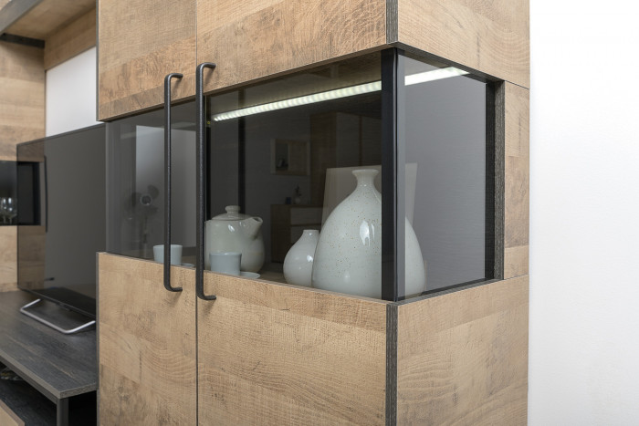 Трувор 13.306 Комод с витриной + 13.306 Комод с витриной, дуб гранж песочный/интра