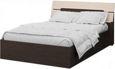 Гавана Кровать с настилом ЛДСП, 160, венге/дуб молочный