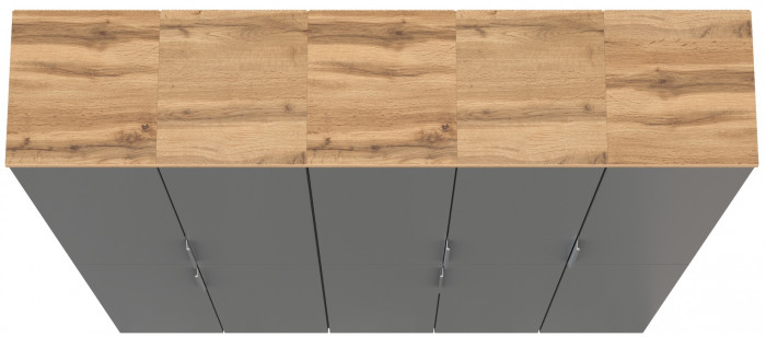 Октава Набор шкафов 46, серый графит/дуб крафт золотой/фасады МДФ серый графит