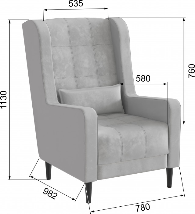 Кресло Корк светло-серый