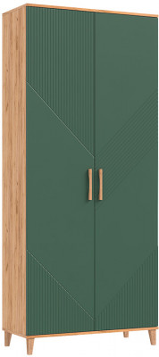 Шкаф 2-х дверный Ирис, Крафт золотой/Браш мени грин