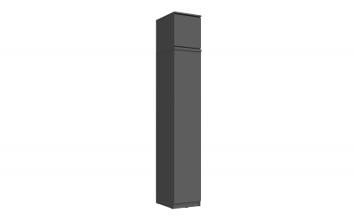 Челси Пенал 1 створка + антресоль 400 (Графит, Графит)