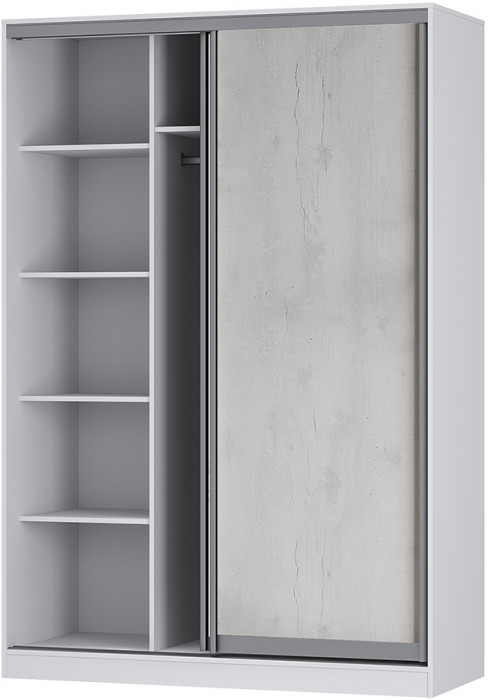 Шкаф-купе Мадрид, бетон пайн/белый