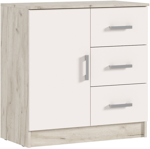 Комод Басямиф 3 ящика 1 дверь, Крафт серый/Кашемир