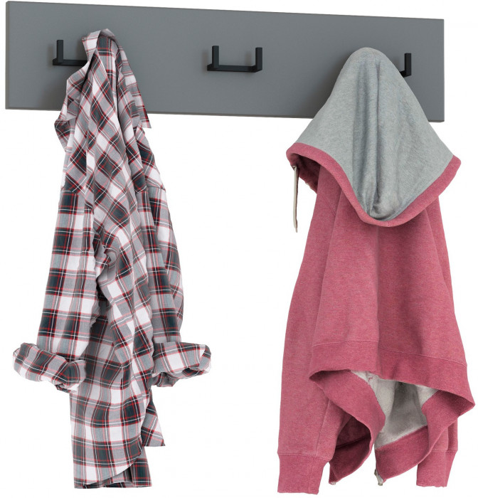 Октава 15.14.02 Вешалка, цвет серый графит, ШхГхВ 64,7х4,7х15 см.