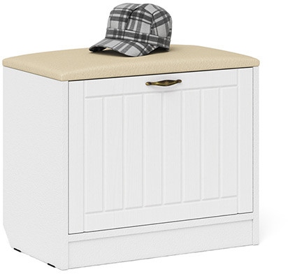 Прихожая П-6 Тумба, белая шагрень/фасады МДФ белое дерево фрезеровка прованс