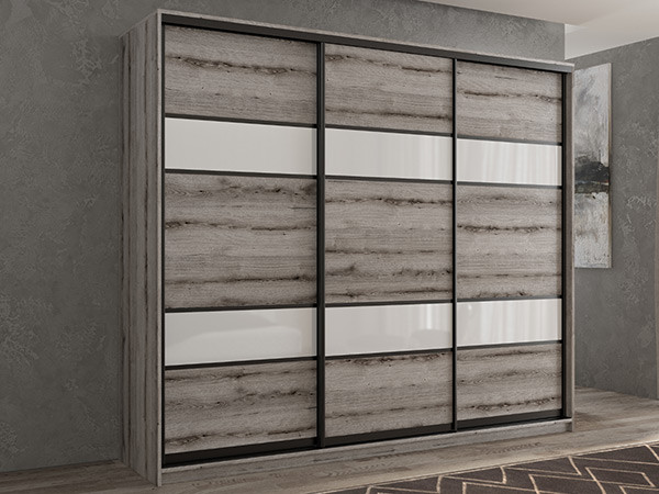 Шкаф-купе Кааппи 8 Эвок Окаменелый 240х60х230 см