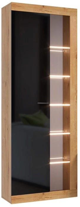 Прага Модульная Гостиная, вариант №4, вотан/Черный глянец