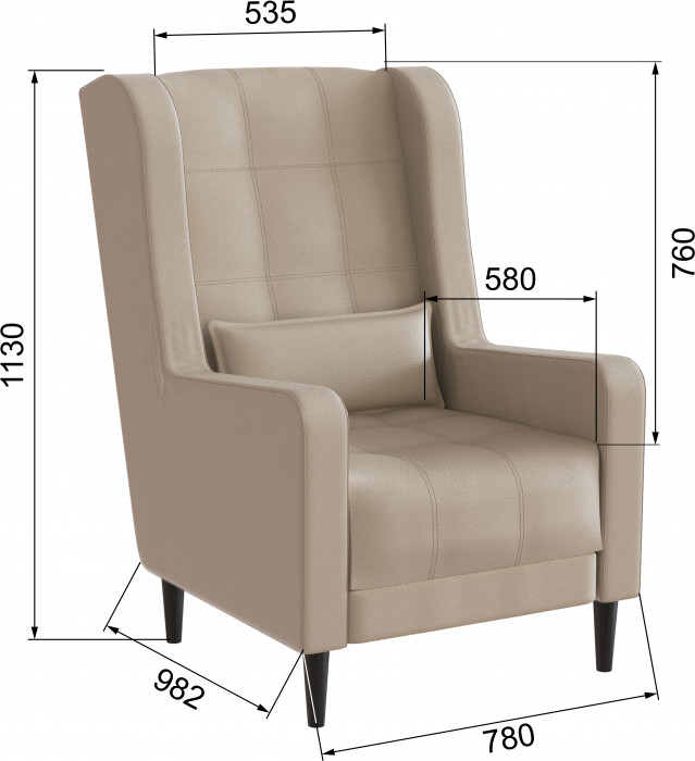 Кресло Корк экокожа бежевый