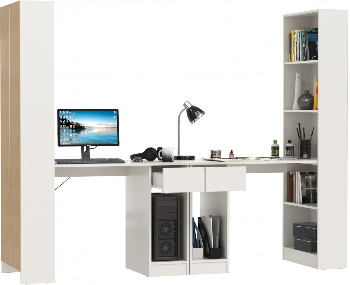 Лайт Шкаф комбинированный 10.01 + 10.01, цвет белый гладкий, ШхГхВ 230,6х58,2х179 см., универсальная сборка(обязательно крепление к стене)