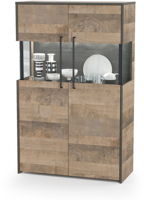 Трувор 13.306 Комод с витриной, дуб гранж песочный/интра