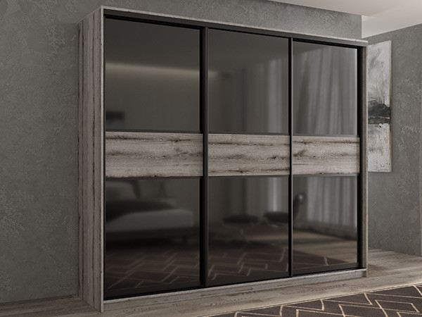Шкаф-купе Кааппи 12 Эвок Окаменелый 250х45х230 см
