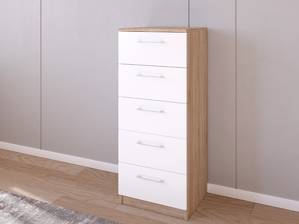 Комод 02/23 45х40х110 Сонома/Белый