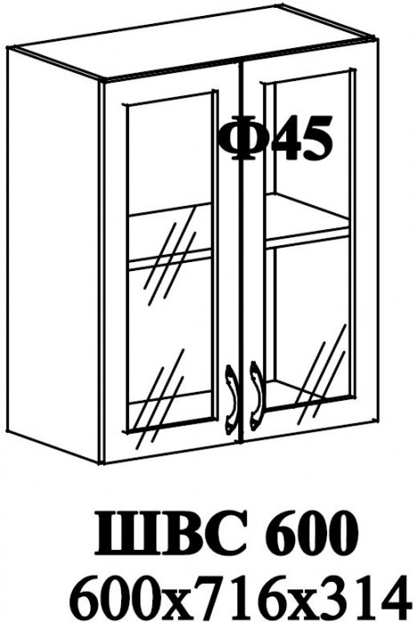 Ф-45 Альфа (ШВС 600) МДФ холст белый