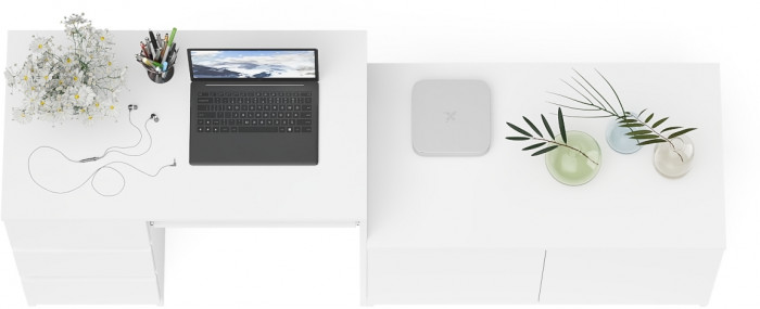 Мори компьютерный стол МС-6 левый + Тумба МА900.1, белый