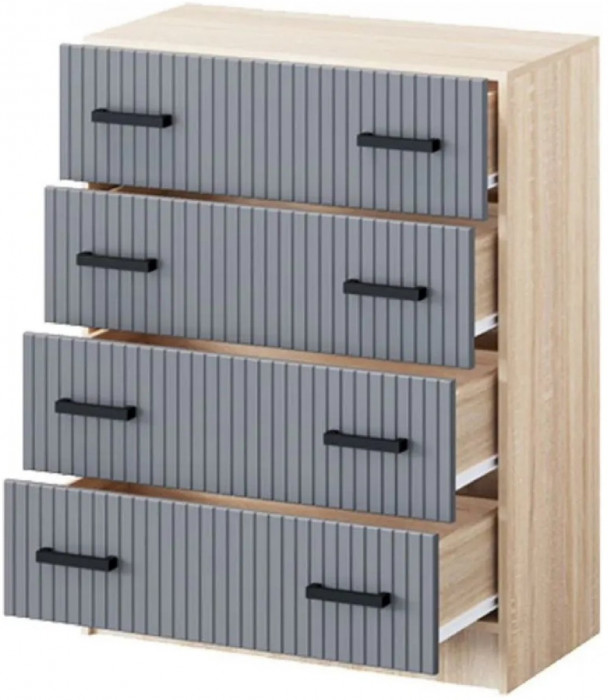 Карина-6 МДФ Комод 4 ящика (Фисташка, Дуб Сонома)