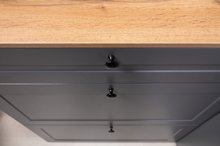 Остин 16.221 Комод + 16.121 Тумба для обуви, серый графит/дуб крафт золотой