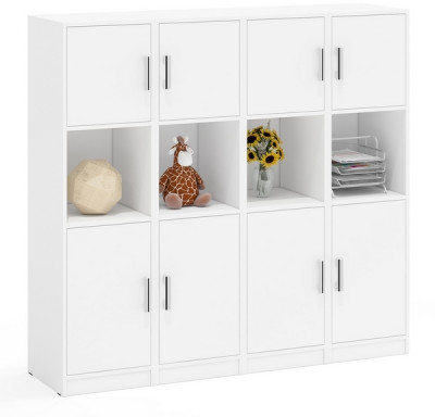 Четыре Пенала С-МД-СК9П к компьютерному столу С-МД-СК9, цвет белый шагрень, ШхГхВ 172х45х160 см., универсальная сборка