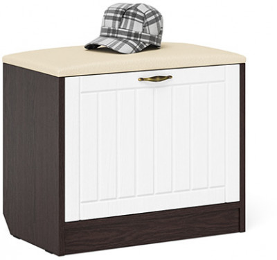 Прихожая П-6 Тумба, венге/фасады МДФ белое дерево фрезеровка прованс