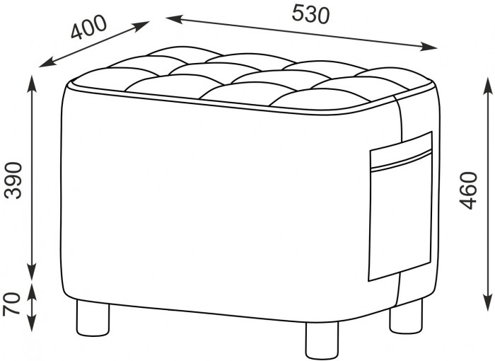 Банкетка 6-5127ТКВорех Вики, ткань орех