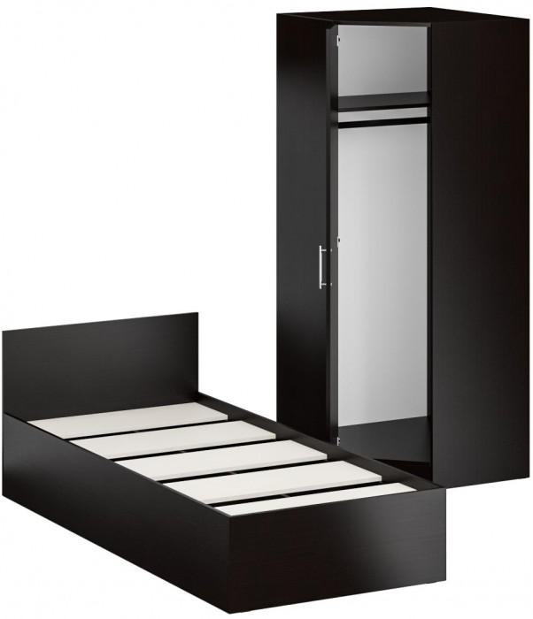 Кровать 0900 + угловой шкаф Стандарт, венге