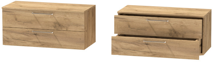 Тумба-5 прикроватная подвесная "Иннэс-7", Дуб крафт золотой