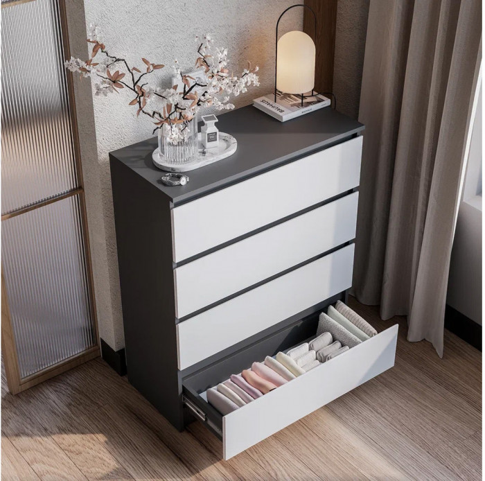 Комод Шарм КМ-02, Графит, Белый