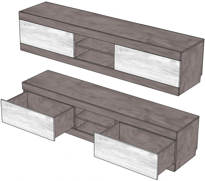 Тумба под ТВ для гостиной "Лондон" - Ледяное дерево