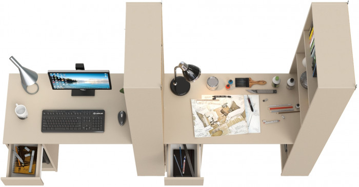 Лайт Шкаф комбинированный 10.01 + 10.01, цвет сатин, ШхГхВ 230,6х58,2х179 см., универсальная сборка(обязательно крепление к стене)