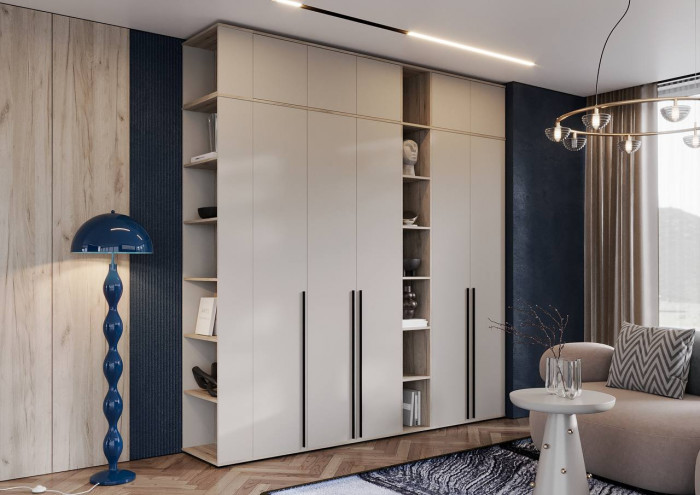 Норд Композиция Шкафов с антресолями + Терминал, Крафт серый/Кашемир