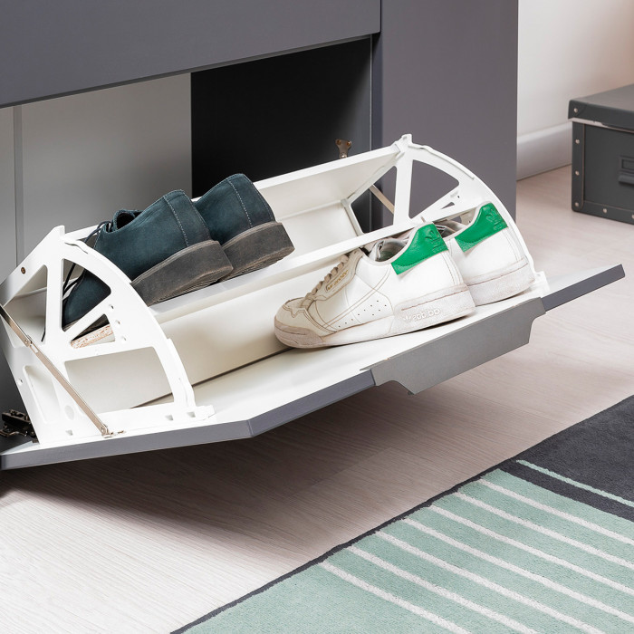 Октава Прихожая 03, серый графит/дуб крафт золотой/фасады МДФ серый графит