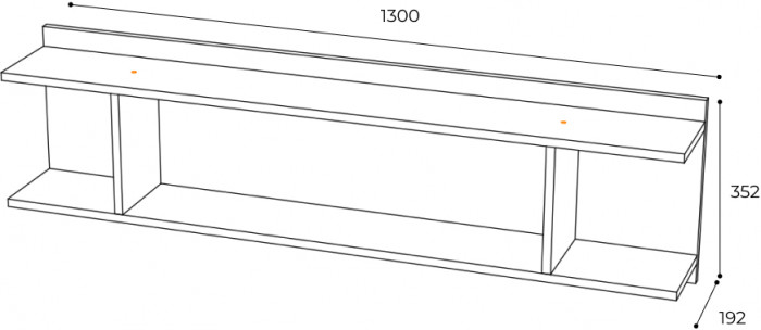 Полка навесная АН-01 Мрия, Бетон пайн светлый