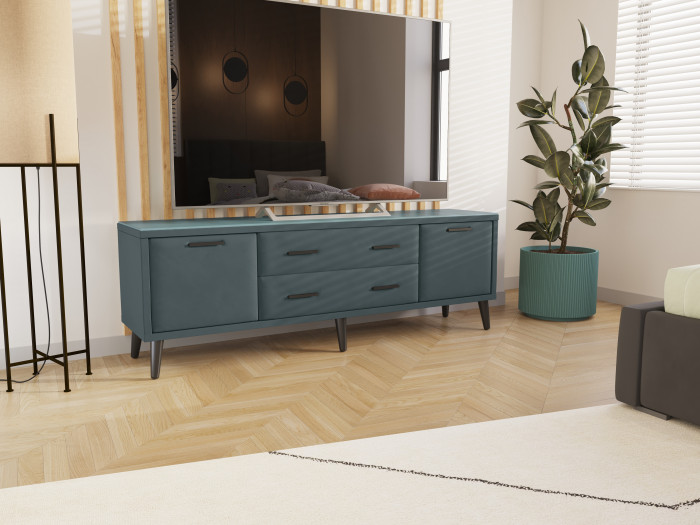 Тумба ТВ интерьерная 1,6 Пай серый/мдф бриз