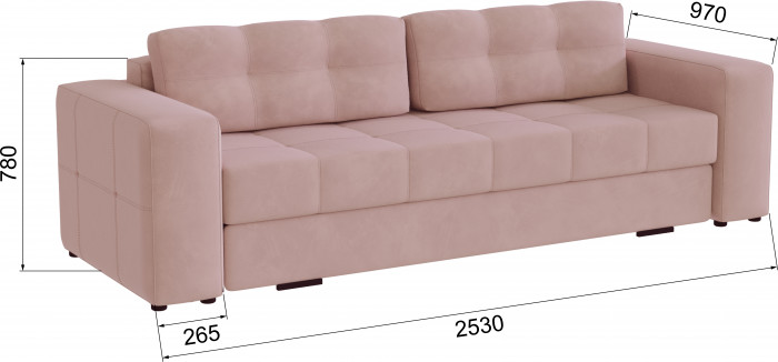 Диван раскладной Верден, пыльная роза