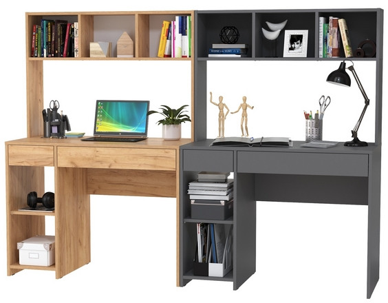компьютерный стол Комфорт12.77F +компьютерный стол Комфорт 12.77F, дуб крафт золотой/тёмно-серый
