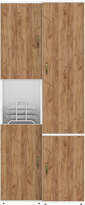 Лидер-8 Модуль Пенал + Пенал МД 22Б, белый шагрень/крафт золото