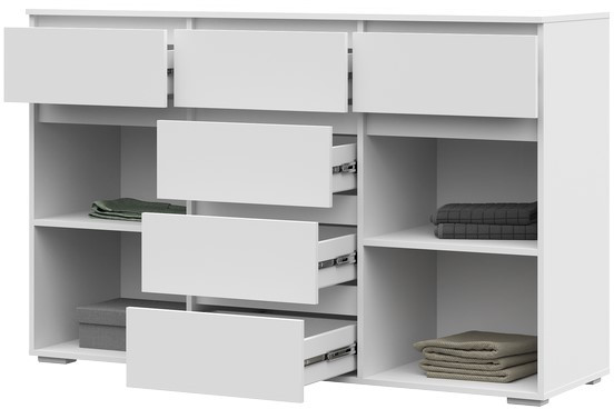 Хелен КМ 05 Комод 6 ящиков (1502х958х460) белый/белый