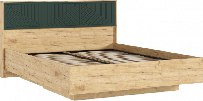 Сильвия Кровать парящая 1,6м (ортопед металл) Браш Мени Грин/Дуб Крафт, Дуб Крафт