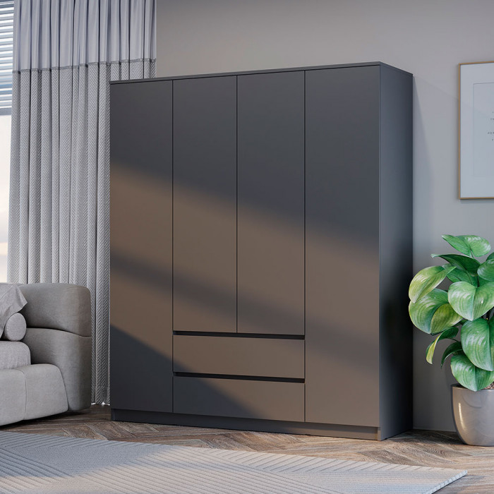 Симпл ШК-13 шкаф 4-х створчатый графит