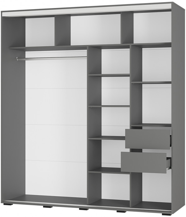 Шкаф-купе "Крафт-6" ШКК-06 графит