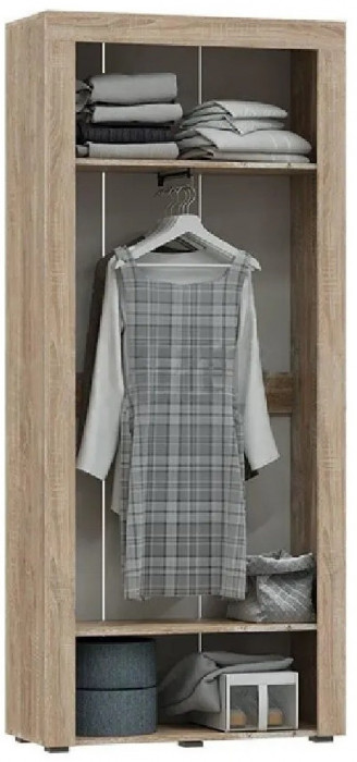 Ангара Шкаф 2-х створчатый (Сонома / Белый глянец)