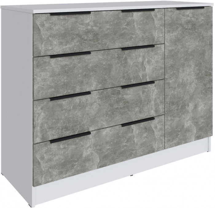 Комод для спальни Мадрид (1,2), Белый/Ателье светлое